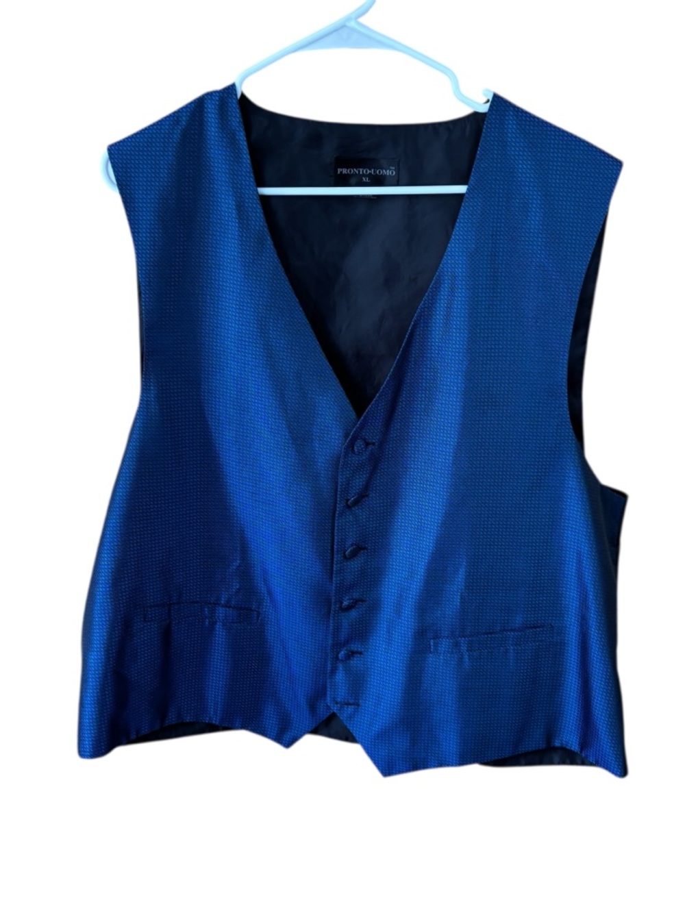 Pronto Uomo textured vest, size XL, wedding, party, formal, 6-button, pocket